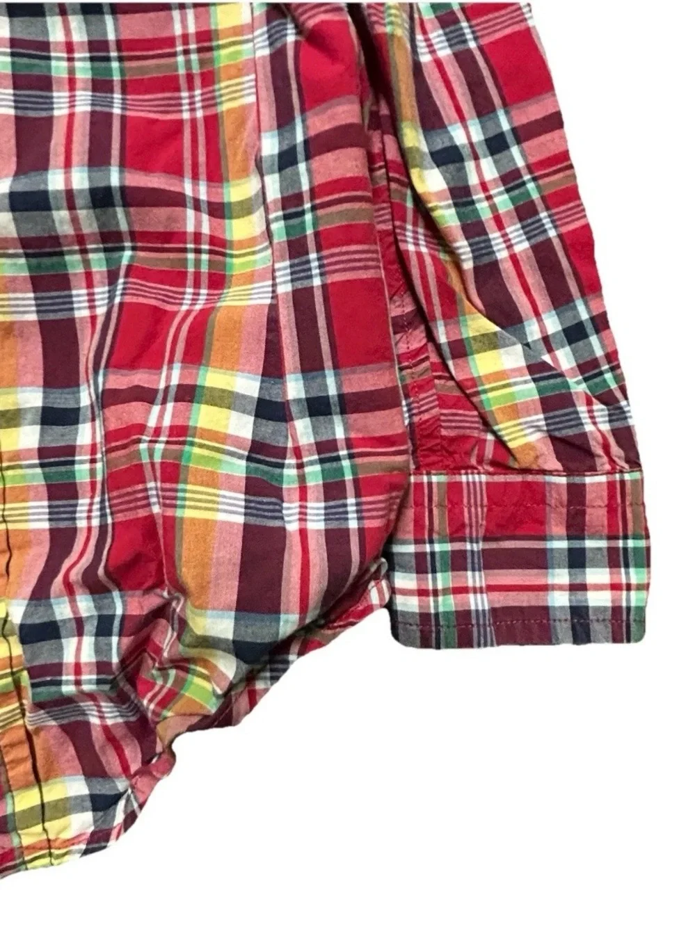 Toddler Boy Ralph Lauren Red Yellow Navy Blue Plaid Button Down Shirt Size 3T